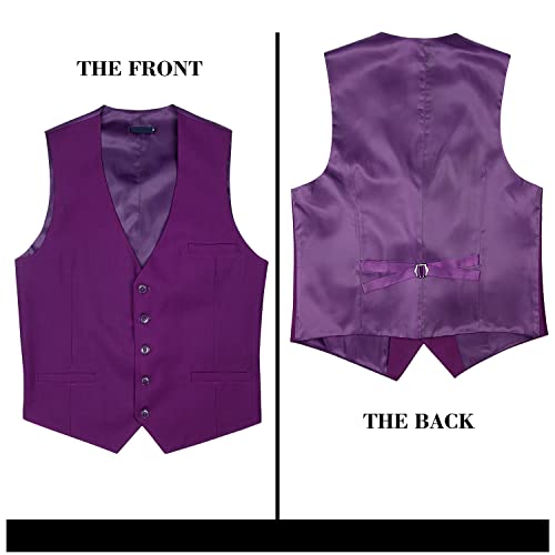 Enlision Men's Suit Vest Business Formal Dress Waistcoat Solid Color Vest For Suit Or Tuxedo #TOP4