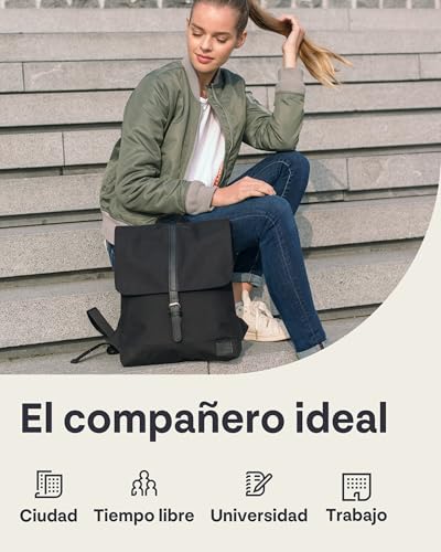 Mochila mujer Johnny Urban Mia negra para portátil y estudiantes 7
