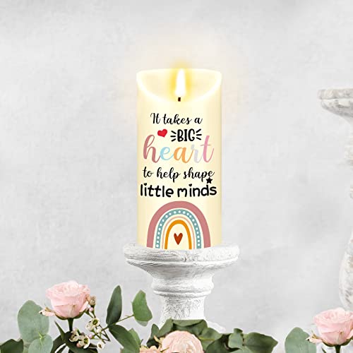 Gerrii Teacher Appreciation Gifts Led Flameless Candles Battery Operated Flameless Unscented Pillar Candle Flickering Led Light Everlasting Candle Pillar Candles Set For Teacher #TOP4