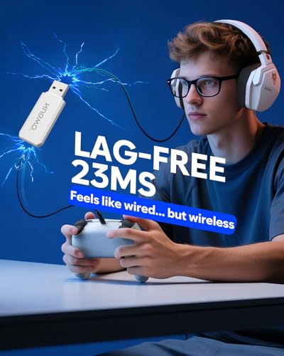 Image of NUBWO Wireless Gaming Headset with Mic for Ps5 Ps4 PC, Zero Interference, 100-Hour Battery All-Day Play, 23ms Sync for Fortnite & Call of Duty /FPS Gamers, Triple Mode All Devices Compatible - White