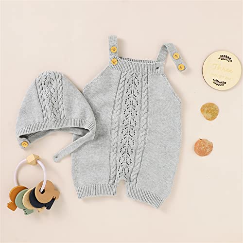 Girl Sweater Size 14 16 Romper Cotton Sleeveless Boy Girl Sweater Clothes Jumpsuit 1 with Hat Caps Outfits Set2