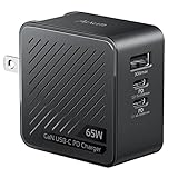 65W USB C Charger - 3 Port Power Brick USB Wall Charger Adapter 2 Type- C and 1 USB A Fast PD Charge