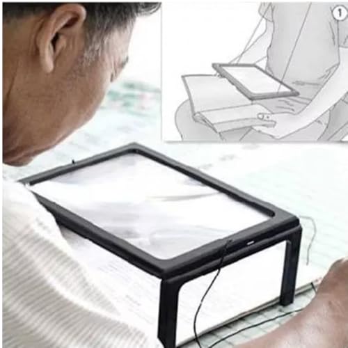 Lente de Aumento Lupa de Mesa Com Luz Zoom 2.5x 6 LEDs CBRN20782