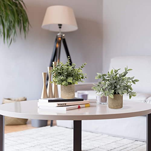 image for Briful Artificial Potted Plants Set of 2 Small Faux Plant Eucalyptus M