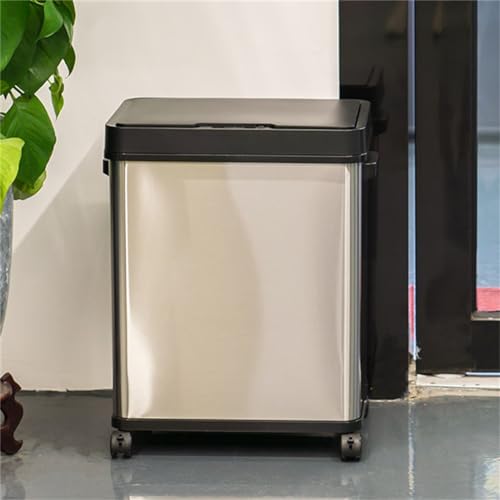 Cubo de basura con sensor automatico domestico y comercial blanco de 55cm 2
