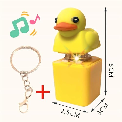 Image of Quacking Duck Fidget Toy Keychain, Cute Yellow Duck Clicker With Sound & Light Effect, Squeaky Stress Relief Sensory Toy for Kids, Teens & Desk Play Gift