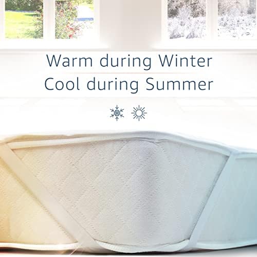 Amago - Mattress Protector with 100 Percent Cotton Front and PU Membrane Back, 160 x 200 cm - White