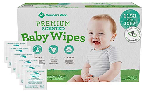 & Cucumber Scented Baby Wipes (1152 Count) W/moist Towelette