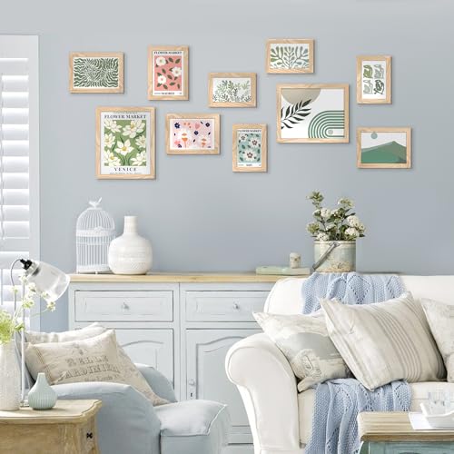Upsimples Natural Wood Picture Frame Set of 10 #TOP20