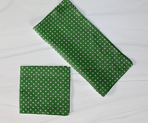 Servilletas de Tela lovemyfabric 18x18 Puntos Blancos Verdes miniatura 1