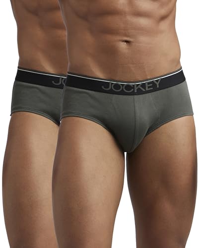Image of Jockey 8037 Men Super Combed Cotton Solid Brief with Ultrasoft Waistband (Pack of 2)