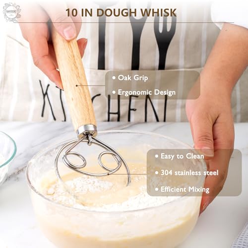Complete Sourdough Starter Kit, Sourdough Bread Baking Supplies, Banneton Bread Proofing Basket with Sourdough Starter Jar, 9inch Round Bread Proofing Basket, for Bread Baking by BANTBSKT - Image 4