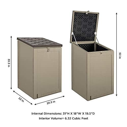 Cosco Outdoor Living Boxguard®, Large Lockable Package Delivery And Storage Box, 6.3 Cubic Feet, Tan #TOP5