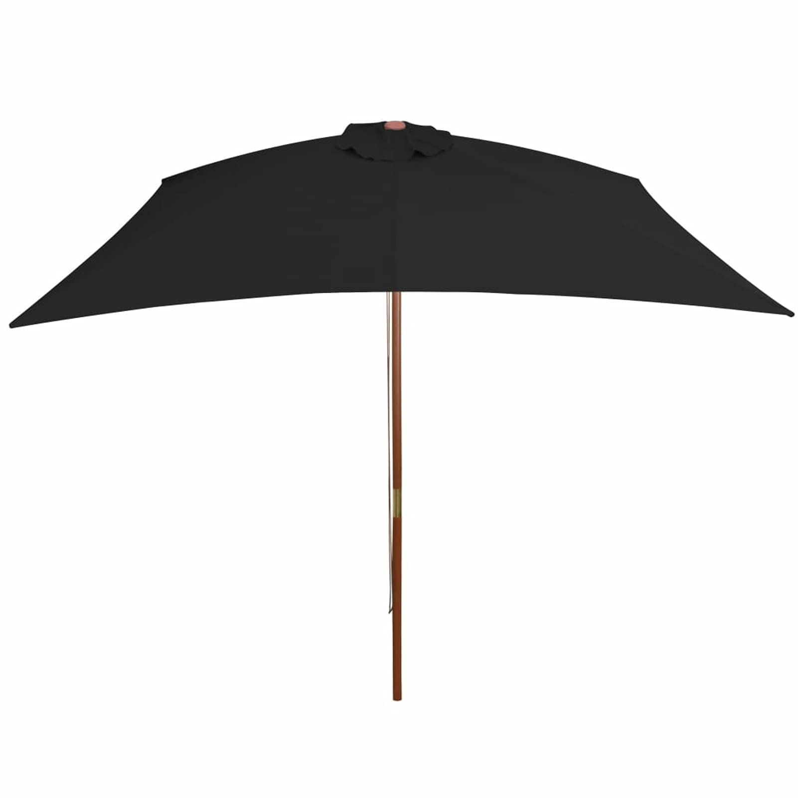 Homgoday Sombrilla de jardín con Palo de Madera Negro 200x300 cm Sombrilla de Jardín,Protección UV Sombrilla Jardín Grande Orientable Jardín Parasol Balcón