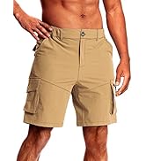 CANGHPGIN Cargo Shorts for Men Quick Dry Outdoor Casual Hiking Shorts Black Fishing Shorts with M...