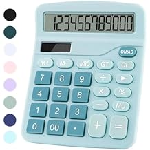 Office Desk Calculator, Cute Calculator for Kids, Basic Calculators Desktop, Dual Power Simple Financial Calculator with Big Button Large Display for Office Home and School Blue