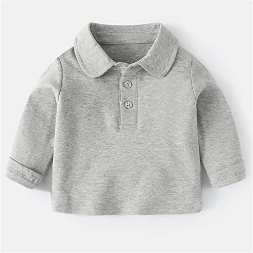 Toddler Boys Solid Color Long Sleeve T Shirt Button Lapel Blouse Tee Trendy Cute Cotton Tops Shirts Fall Clothes3