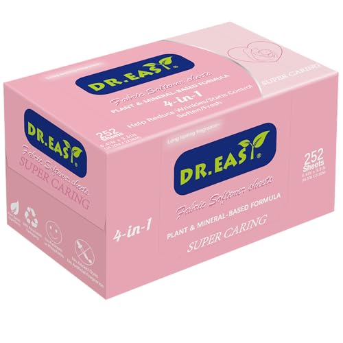 Lista de secadora easy de esta semana. 50 DR. EASY Hojas Para Secadora Dr.Easy, Fórmula A Base De Plantas Súper Cuidadosa, 252 Unidades, Hojas Suavizantes De Telas, Sin Colorantes, Reducen La Estática Y Las Arrugas,...