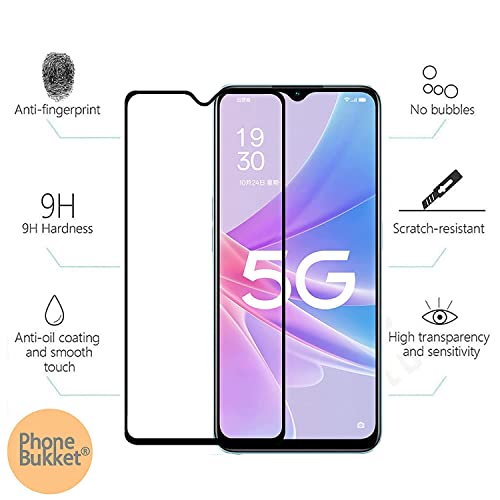 Image of ZARALA Tempered Glass Screen Protector Compatible for Oppo A78 5G (Black) with Edge to Edge Coverage and Easy Installation kit (Oppo A78 5G)