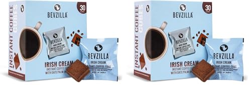 Image of Bevzilla 30 Irish Cream Flavor Instant Coffee Cubes | Made with Date Palm Jaggery & Arabica Beans | No Refined Sugar | No Preservatives | Coffee Premix with Real Ingredients| Enjoy Hot & Cold