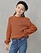 MACNOORA Girls Crewneck Knit Pullover Sweaters Long Lantern Sleeve Oversized Knit Cute Jumper Tops Orange