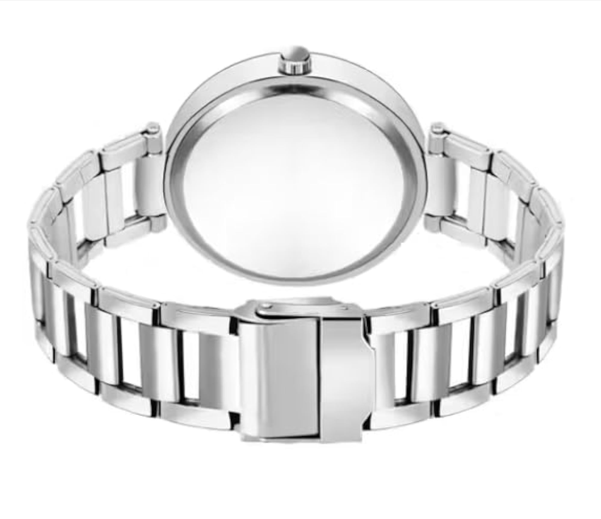 Women's Silver Belt Analog Watch with White Dial