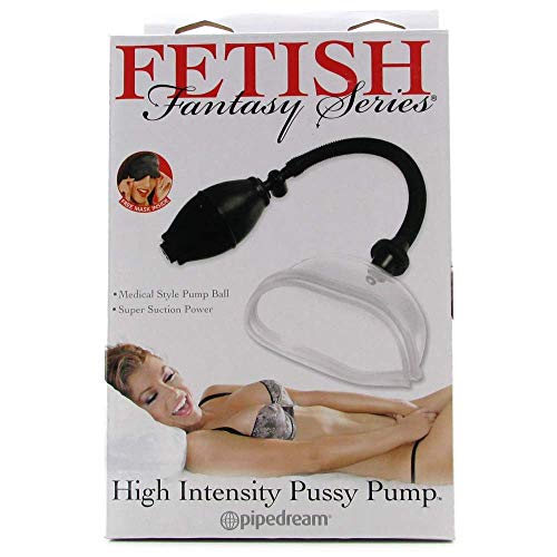 Pipedream Fetish Fantasy Series High Intensity Pussy Pump, Clear & Black, 20 cm