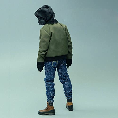 1/12 Scale Trendy Jacket Blue Jeans Boots Shoes Model Clothes for 6" Action Figure Body Accessories (Jacket + Jeans)3