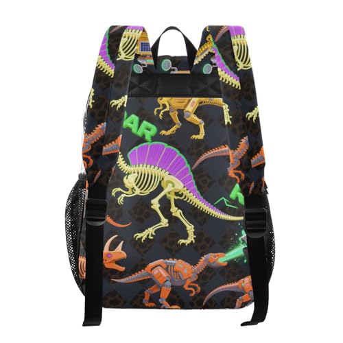 Mecha Dinosaur Roaring T-rex Orange Black Kids Clear Backpack Clear Book Bag For Teen Girls See Through Transparent Heavy Duty Bags3