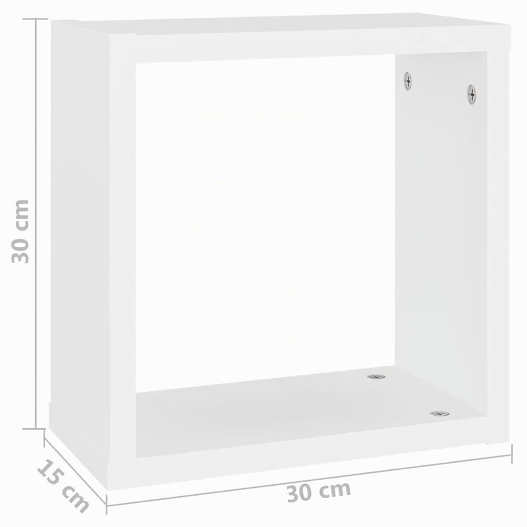 vidaXL 4X Würfelregal Wandregal Hängeregal Cube Lounge CD Regal Dekoregal Bücherregal Schweberegal Wandboard Regalwürfel Weiß 30x15x30cm