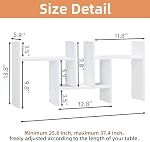 Somdot Desktop Bookshelf, Desk Shelf Organizer Storage Display Shelf Rack, 3 Pack Counter Top Bookcase for Home Office,White