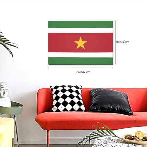 Toile moderne drapeau Suriname déco murale grand tableau de chambre