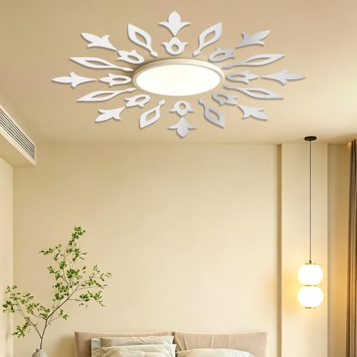 Image of INCREWAY 1 Set Silver Acrylic Self Adhesive Lamp Base, Mirror Finish Wall Mount Light Holder, Peel Stick Decorative Plate for Pendant Ceiling Fixture Decorative Lamp