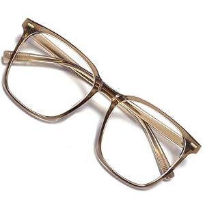 Oversized Square Blue Light Blocking Glasses for Women Men, Anti-Fatigue Computer Monitor Gaming Glasses Reduce Eye Strain(Brown)