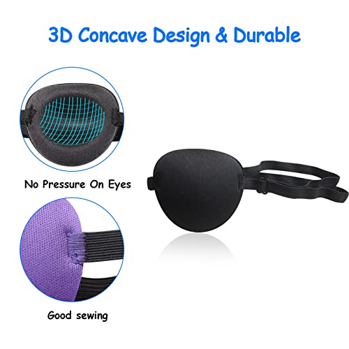 Rikeyo 6Pcs Eye Patch, Adjustable Soft Eye Patches For Adults And Kids,Medical Eyepatch,Amblyopia Lazy Eye Patches For Left Or Right Eyes, 6 Colors #TOP1