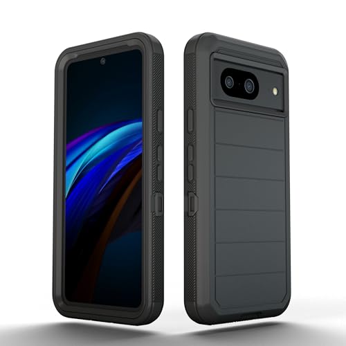 Image of Pirum Protective Back Case Compatible for Google Pixel 8 Cover PC + TPU Full Body Shockproof Drop Protection - Black