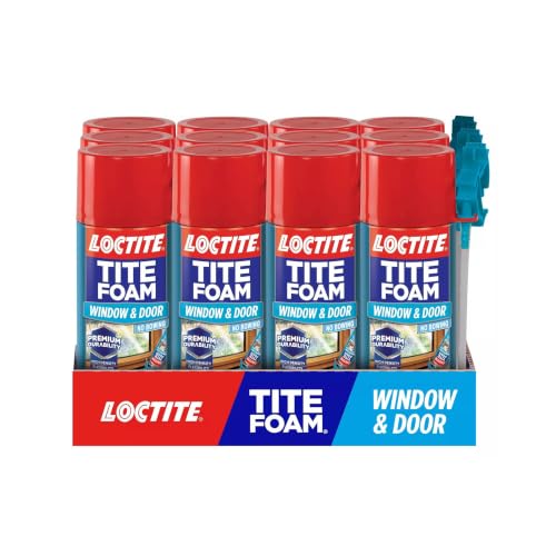 Image of Loctite Tite Foam Window & Door, Bright White Insulating Foam Sealant, 12 oz Can, Pack of 12