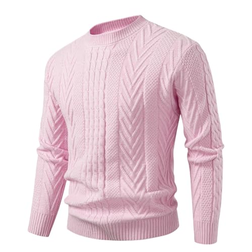 Pull en tricot torsadé homme col rond pour éviter le froid avec style