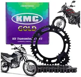 Kit Relação Transmissão Com Retentor Bros 160 Xre 190 2015 2016 2017 2018 2019 2020 2021 2023 2024 Kmc Gold