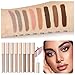 MAEPEOR Matte Liquid Eyeshadow 8 Colors Neutral Naked Smooth Creamy Eyeshadow Lightweight High-pigmented and Waterproof Long Lasting Liquid Eye Shadow (Matte Naked, 8Colors Set 1)