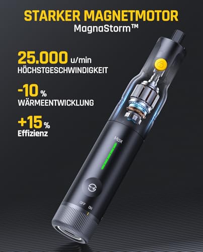 Fanttik F2 PRO Akku Multifunktionswerkzeug, starker Magnetmotor, Revostor-Hub, Rotationswerkzeug Set mit 5 Gang (25000 U/min), zum Schleifen, Polieren, 3D-Druck, Bohren, Schnitzen, Schneiden