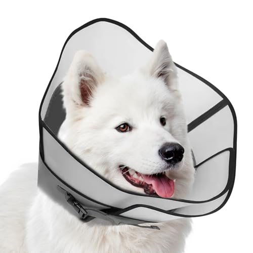 Image of Adjustable Dog Cone Collar for Surgery Recovery, Soft Wound Collar After Surgery for Large Medium Dogs Prevent Licking, Adjutsable Elizabethan Dog Neck Collar, Comfortable Pet Recovery Collar