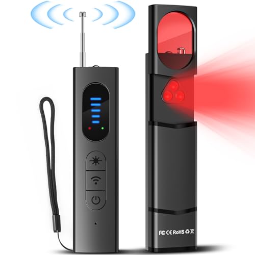 iHoo Hidden Camera Detectors, Portable Wireless Spy Camera Finder and Hidden Device Detector,Hidden Camera Detectors for Travel, Hidden Bug and Camera Detector for Home Hotel Office, black