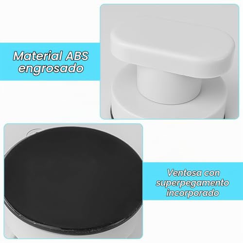 Miniatura 4 de 2 Piezas Manijas De Puerta Con Ventosa, Pomo Puerta De Ventosa Fuerte Blanca, Pomo Puerta Portátil Sin Taladrar, Para Puerta De Vidrio, Baño, Puertas De Balcón, Cajonera, Asiento De Inodoro Blanco
