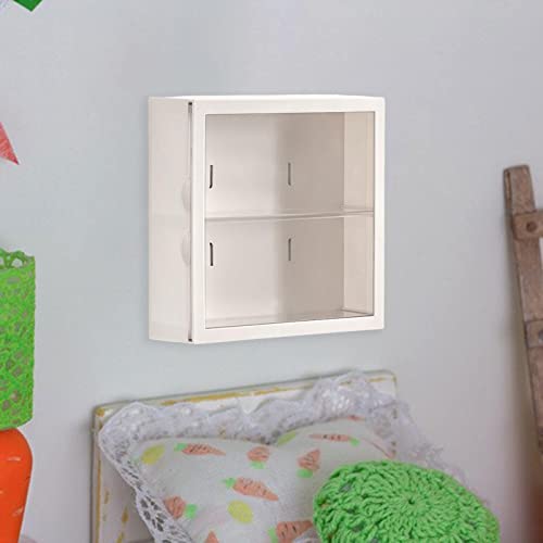 Vitrine de comptoir blanche avec cabinet de rangement mural à deux niveaux pour vos figurines - 6