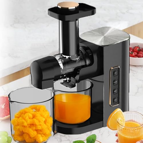 UMJIGF Cold Press Juicer Machine,150w Easy to Clean Slow Masticating Juicer Extractor for Veggies and Fruits, 90% Juice Yield High Nutrient, Quiet Motor & Reverse Function,