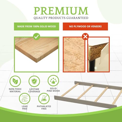 Image of Full-Size Conversion Kit Bed Rails for Dolce Babi Convertible Cribs - Solid Wood Rail - Toddler and Adult Rail for Full-Size Beds - Essential Nursery & Baby Furniture (Saddle Grey)