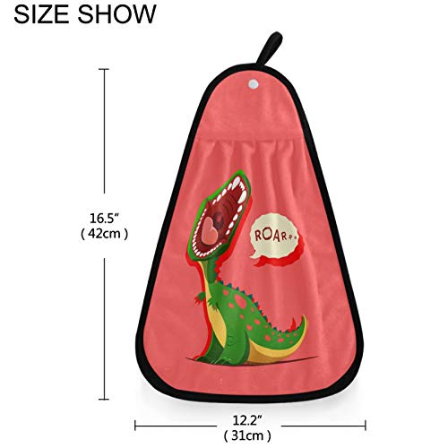 Visesunny Funny Dinosaur Roaring Cartoon Animal Kitchen Dish Towel With Hanging Loop Absorbent Hand Towel For Bathroom Cleaning And Drying Washcloth #TOP1