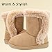 Moceen Baby Toddler Boys Girls Winter Boots Lightweight Soft Fur Lining Fashion Easy On Snow Boots for Kids Size 4 Toddler 8207 Brown