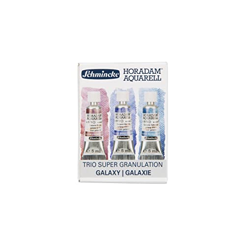 Schmincke Horadam® Aquarell, Super Granulation Trio Galaxy, 5 ml Tubes, 74 615 097, Cardboard Set, Very Strong Granulating colors, Finest, Super Granulating Watercolors